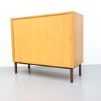 Vintage Deense Archiefkast Wandmeubel Blond Eiken thumbnail 18