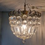 Vintage Kristallen Luchter Met Prismen Glas thumbnail 4