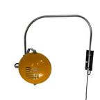 Herda - Space Age Wall Lamp - Yellow Shade, Black Base And Chromed Upright (rare Model) thumbnail 6