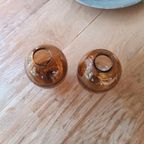 Set Van 2 Mondgeblazen Glas Vazen, Cognac thumbnail 13