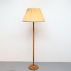 Vintage Vloerlamp Jaren 50 Notenhout Messing thumbnail 7