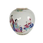 Chinese Gember Pot - Family Rose - Handbeschilderd - 2E Helft 20E Eeuw thumbnail 4