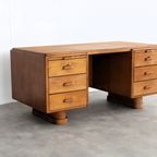 Art Deco Bureau | Desk | Eiken | Jaren 40 thumbnail 8