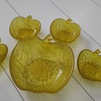 Vintage Set Schalen Appels Glas Geel thumbnail 2