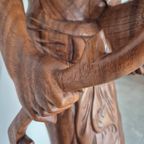 Groot Balinees Beeld Man Met Haan Bali Hout 105 Cm thumbnail 6
