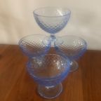 Vintage Set Van 4 Blauwe Glazen Coupes Van Ikea, Made In Italië thumbnail 6