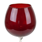Groot Vintage Rood Glas Brandy Glass Beker Mond Geblazen Italy 33Cm thumbnail 11