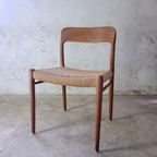 Set Van Zes Model 75 Stoelen In Teak Van N.o. Moller thumbnail 6