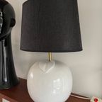 Witte Jaren 70- 80 Keramische Lamp, Keramiek Appel Met Messing Armatuur. Postmoderne Popart Eight thumbnail 3