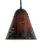 Vintage Hanglamp Metaal Emaille Bruin 1970’s thumbnail 4