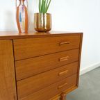 Teak Dressoir Met Hoge Poten En Lades Vintage Sideboard thumbnail 8