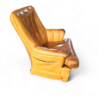 Sheep Leather Club Chair 1970s With Magazine Holder thumbnail 20