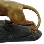 Art Deco Brullende Tijger Beeld Sculptuur Bronzen Patina Gips thumbnail 3