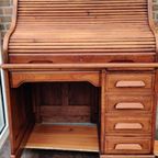 Prachtige Antiek Houten Rolluik Secretaire/Bureau thumbnail 4