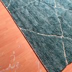 HKLIVING Handgeknoopt Wollen Vloerkleed Turquoise thumbnail 8