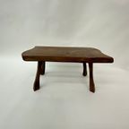 Brutalist Solid Wood Side Table, 1970’S thumbnail 2