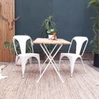 4X Tolix Style Eetkamerstoel Vintage Design Witte Stoelen thumbnail 3