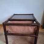 Vintage Rotan Salontafel Met Glasplaat En Lectuurbak thumbnail 9