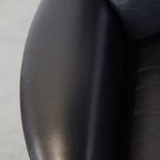 Zeer Statige Zwarte Rundleren Design Fauteuil/armchair Van Giorgetti Met Een Uitmuntend Zitcomfor thumbnail 8