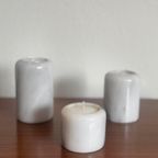 Set Van 3 Marmeren Waxinelichthouders Vintage thumbnail 4