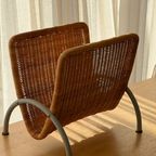 Vintage 70S Rattan Magazine Rack thumbnail 4