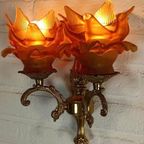 Set Van 2 Antieke Frans Louis Xv Stijl Wandlampen thumbnail 2