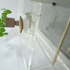 Space Age Plexiglas Trolley Met Messing, Tv Meubel thumbnail 10