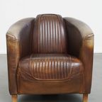 Tijdloze En Exclusieve Rundleren Aviator Design Fauteuil Met Een Unieke Kleurstelling thumbnail 2