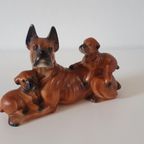 Honden Beeld Boxer Familie Hond Jaren 60 Beeldje thumbnail 2