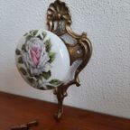 Vintage Italiaanse Haak Messing Met Porselijn thumbnail 7