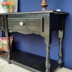 Zwarte Grenen Vintage Sidetable, Landelijke Houten Tafel thumbnail 12