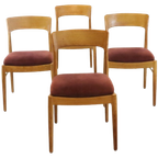 Set Van 4 Niels Bach Stoelen Eetkamerstoelen 'Skodsborgskov' Vintage thumbnail 12