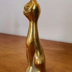 2X Messing Katten Poezen Beelden Vintage  Poes Kat Beeld thumbnail 6