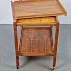 Vintage Erik Gustafsson Bar Cart Pine Wood Zweden 60 Barcart thumbnail 11