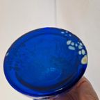Mondgeblazen Vintage Blauwe Vaas Murano Stijl thumbnail 11