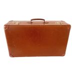 Vintage Bruine Nubuck Leren Koffer Leder Brocante thumbnail 7