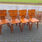 Brocante Vintage Kruk, Houten Krukje, Bijzettafeltje, Tafel thumbnail 12