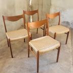 Set Van Vier Vintage Stoelen Van Arne Wahl Iversen Voor Glyn thumbnail 2