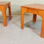 Set Van 2 Vintage Design Houten Bijzettafels Nachtkastjes thumbnail 16