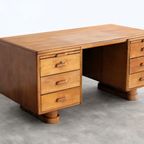 Art Deco Bureau | Desk | Eiken | Jaren 40 thumbnail 11