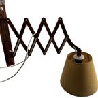 Vintage Houten Wandlamp / Schaarlamp Met Kapje 'aro Leuchten thumbnail 4