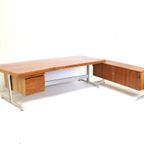 Groot Exclusief Vintage Palissander Hoekbureau Van Voko Gemaakt In De Jaren ’60 thumbnail 12