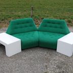 Jaren '70 Fauteuils Groen Met Tafeltjes thumbnail 4
