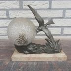 Art Deco Tafellamp Met Vogel 1920'S | Kerst thumbnail 3