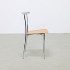 4X Postmodern Dining Chair In Chrome And Plywood By Segis, 1990S thumbnail 5
