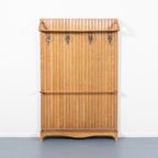 Mid-Century Modern Italian Hallway Wall Panel / Halpaneel / Kapstokwith Stools, 1950’S thumbnail 5