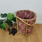 Vintage Wasmand, Opbergmand Van Rotan, Rattan, Bamboe thumbnail 3