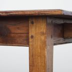 Unieke Antieke Eikenhouten Eettafel Uit Begin 1900 Met Aan Één Kant Een Uitklapbaar Blad thumbnail 20