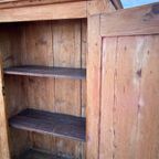 Stoere Geleefde Antiek Grenen 1 Deurs Kast Met Twee Planken, 100 Cm Breed thumbnail 16