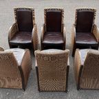 Eetkamerset Eettafelset 6 Stoelen En Eettafel Eikenhout En Riet Rotan Lloyd Loom thumbnail 20